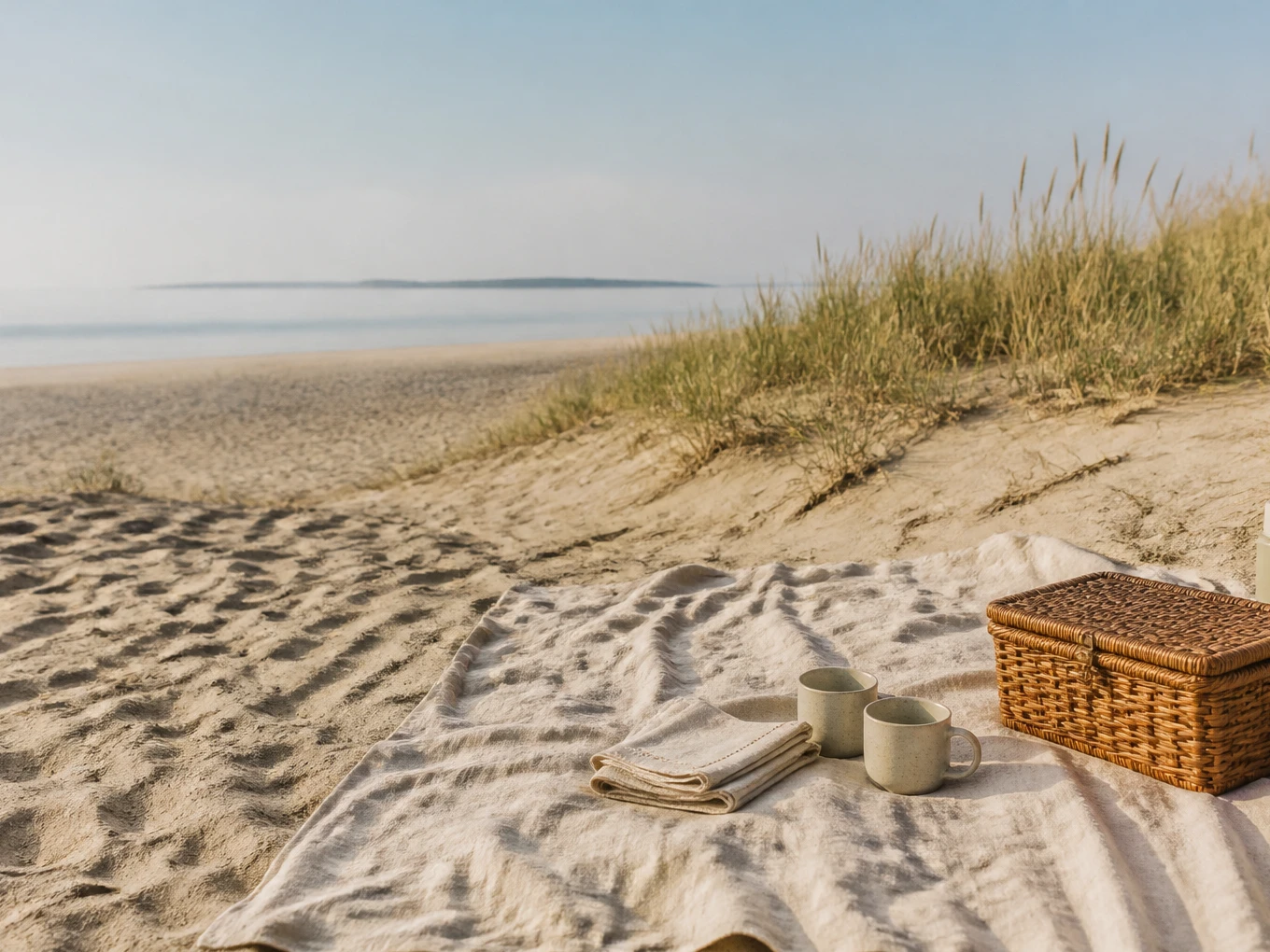 A quiet picnic beside the Provincetown dunes